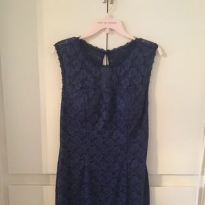 Navy ModCloth mini dress, lace overlay